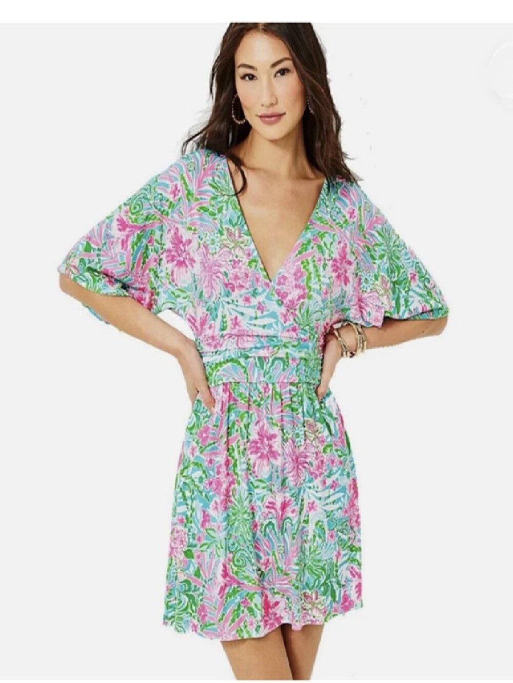 Lilly Pulitzer Parigi Skort Romper Dress in Amalfi Blue Leaf It Wild Sz L